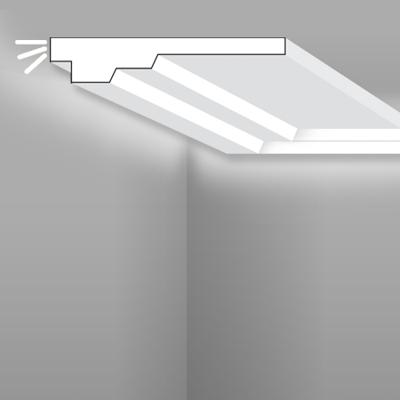 Stilby skrivač LED rasvete SK 21 XPS stirodur 165x30x2000mm bela boja stepenasti profil, plafonska, svetlo prema zidu