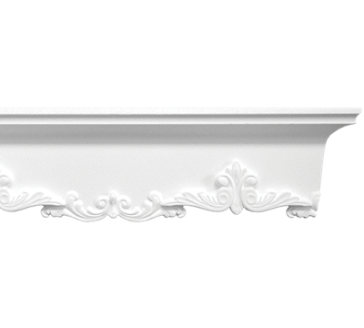 Stilby gravirana lajsna Viktoria ekspandirani stiropor 100x65x2000mm bela boja sa bogatim reljefnim ukrasom.