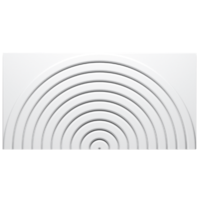 Stilby Canele R-L 3D zidni panel od poliuretana 300x600mm bele boje sa reljefom u obliku koncentričnih polukrugova.