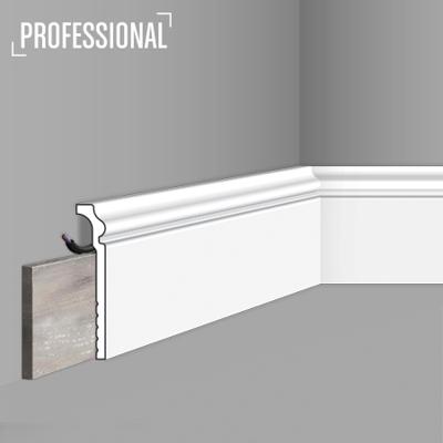 Stilby podna lajsna CF 3 polistiren visoke gustine 120x22x2000mm bela dekorativni profil, sakriven kabl iza lajsne.