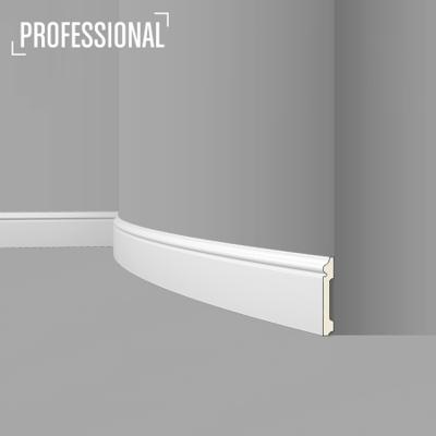 Stilby fleksibilna podna lajsna FL 2 FLEX poliuretan 120x15x2000mm bela sa profilisanom gornjom ivicom