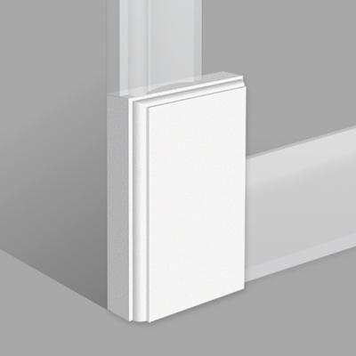 Stilby dekorativno postolje za podnu lajsnu DM 3 poliuretan 180x110x35mm bela glatka sa reljefnim ivicama