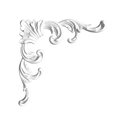 STILBY ornament ugao O3 od poliuretana, klasični dekorativni ugao za zid i plafon, dimenzija 240x240 mm