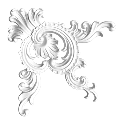 STILBY ornament ugao O4 poliuretan, veći dekorativni ugaoni element za zid i plafon, dimenzija 300x300 mm