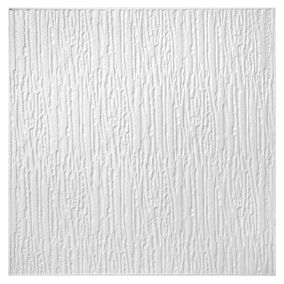 Stilby plafonska obloga Model 1, EPS stiropor, 500x500mm, bela boja, vertikalni linijski reljef, hrastova kora.