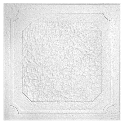 Stilby plafonska obloga Model 8 EPS stiropor 50x50cm bela sa reljefnom teksturom i kvadratnim okvirom