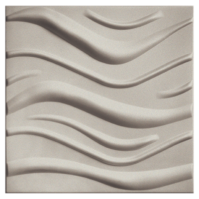 3D dekorativna zidna obloga od stiropora Fala Sand sa kvarcnim peskom, dimenzije 500x500mm, bež boje