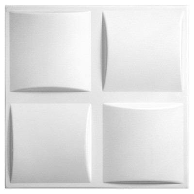 Bela 3D dekorativna zidna i plafonska obloga od stiropora Pled White, dimenzije 500x500mm