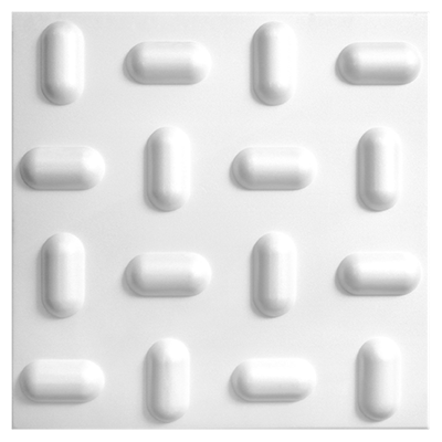 Bela 3D dekorativna zidna i plafonska obloga od stiropora Tabs White, dimenzije 500x500mm