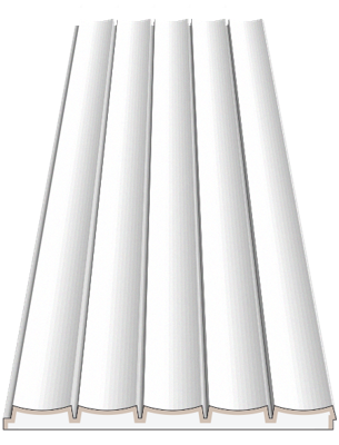 Stilby MODERN zidni panel od ekspandiranog polistirena 333x23x2500mm bele boje sa rebrastim reljefom.