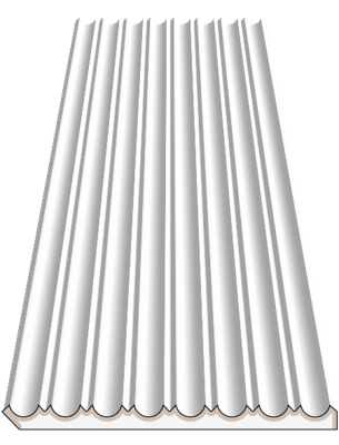 Stilby zidni panel Vale ekspandirani polistiren 333x23x1000mm bela boja 3D talasasti rebrasti reljef