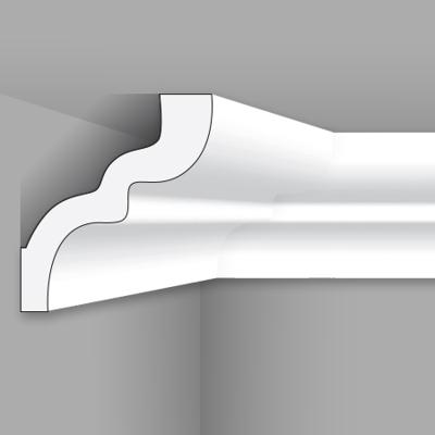 Stilby plafonska lajsna LX 105 stiropor 80x65x2000mm bela sa stepenastim talasastim reljefom