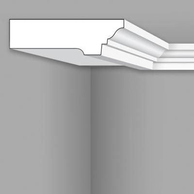 Stilby plafonska lajsna PLA 47 XPS stiropor 47x165x2000mm bela profilisana, zalepljena na plafon
