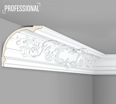 Stilby plafonska lajsna Z 41 poliuretan 174x174x2000mm bela sa bogatim cvetnim reljefom