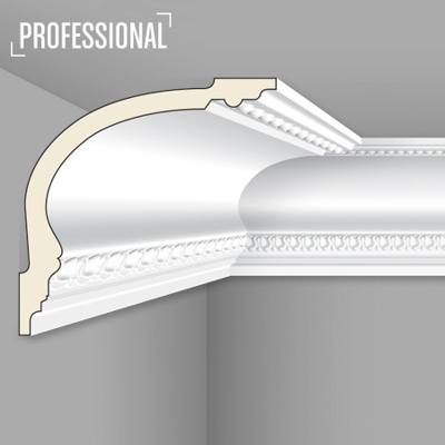 Stilby plafonska lajsna Z 6 PU poliuretan 124x124x2000 mm bela reljefna sa ornamentima na dnu i vrhu