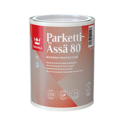 TIKKURILA PARKETTI-ÄSSÄ 80 1 L brzosušeći sjajni lak za parket i unutrašnje drvene površine, ne tonira se