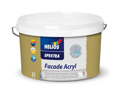 HELIOS SPEKTRA Facade Acryl fasadna boja za spoljne zidove otporna na vremenske uslove i vlagu, toniranje online po NCS i EXTERIOR ton karti.