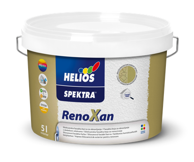 HELIOS SPEKTRA Renoxan fasadna boja za renoviranje termoizolacionih fasada otporna na vodu i vremenske uslove, toniranje online po NCS i EXTERIOR ton karti.