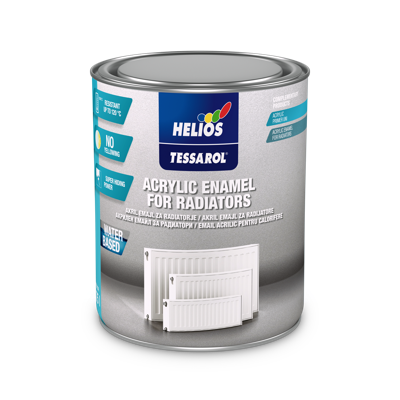 HELIOS TESSAROL akril emajl za radijatore sjajna bela boja 0,75 l.