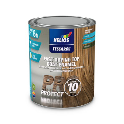 HELIOS TESSAROL PRO PROTECT sjajni ili satenski završni premaz za drvo i metal, za unutra i spolja, međusobno mešanje standardnih nijansi.