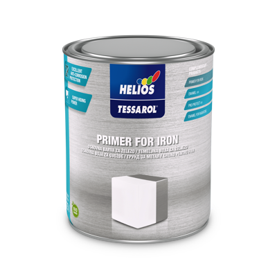 TESSAROL osnovna boja za gvožđe je antikorozivni osnovni premaz za zaštitu gvozdenih i čeličnih površina, dostupan u nijansama bela, siva i oksidno crvena.