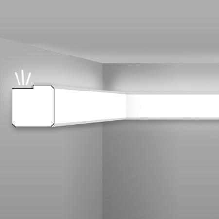 Stilby skrivač LED rasvete SK 14 XPS stirodur 50x50x2000mm bela glatki kockasti profil zidna svetlo prema plafonu