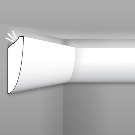 Stilby skrivač LED rasvete SK 15 od XPS stirodura, dimenzije 120x33x2000 mm, bela boja, glatka površina, zidna svetlo prema zidu