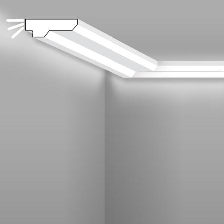 Stilby skrivač LED rasvete SK 18 XPS stirodur 60x60x2000mm bela glatki profil, plafonska, svetlo prema zidu