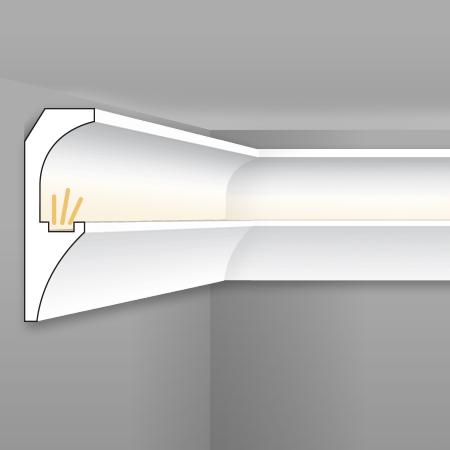 Stilby skrivač LED rasvete SK-S1 XPS stirodur 134x44x2000mm bela glatka, zidna, svetlo prema prostoriji