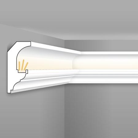 Stilby skrivač LED rasvete SK-S2 XPS stirodur 109x49x2000mm bela boja stepenasti profil, zidna, svetlo prema prostoriji