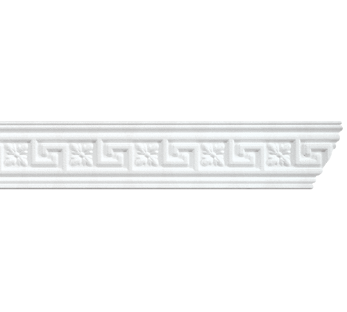 Stilby gravirana lajsna Helena ekspandirani stiropor 50x50x2000mm bela sa reljefnim grčkim motivom i cvetovima