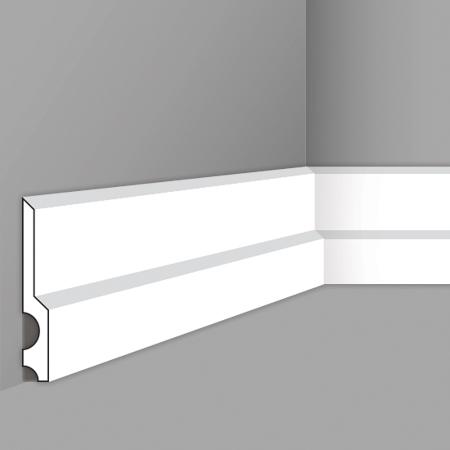 Stilby podna lajsna CF 14 polistiren visoke gustine 130x18x2000mm bela glatka sa stepenastim profilom