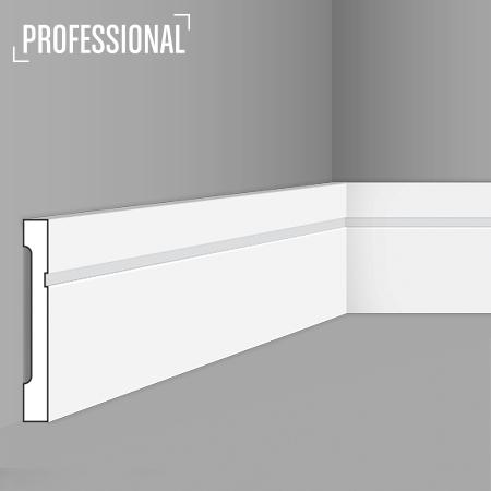 Stilby podna lajsna FD 15 polistiren visoke gustine 150x18x2000mm bela sa horizontalnim dekorativnim urezom