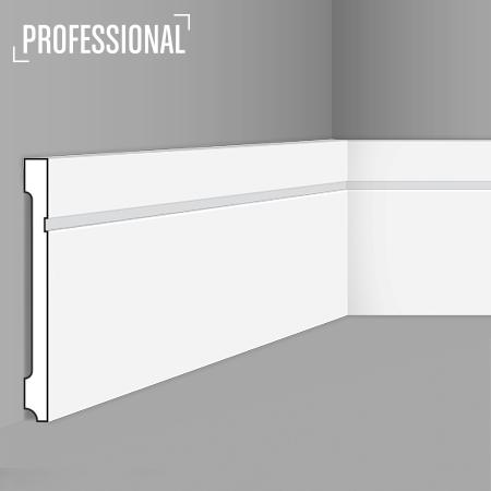 Stilby podna lajsna FD 20 polistiren visoke gustine 200x18x2000mm bela ravna sa dekorativnim kanalom