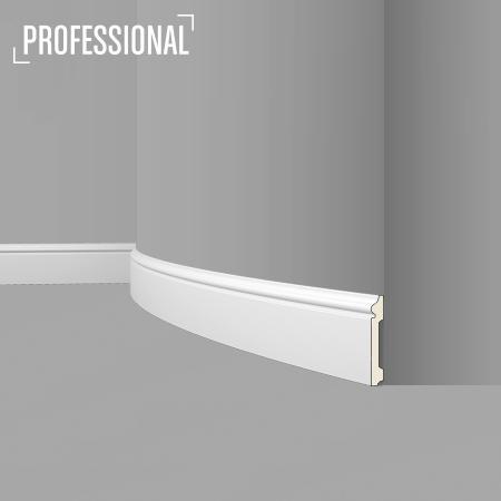 Stilby fleksibilna podna lajsna FL 2 FLEX poliuretan 120x15x2000mm bela sa profilisanom gornjom ivicom