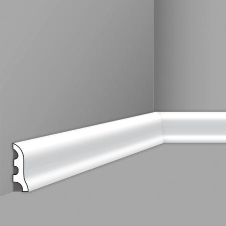 Stilby podna lajsna FL 3 polistiren visoke gustine 55x17x2000mm bela sa profilisanim ivicama