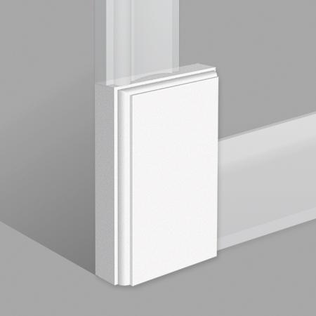 Stilby dekorativno postolje za podnu lajsnu DM 3 poliuretan 180x110x35mm bela glatka sa reljefnim ivicama