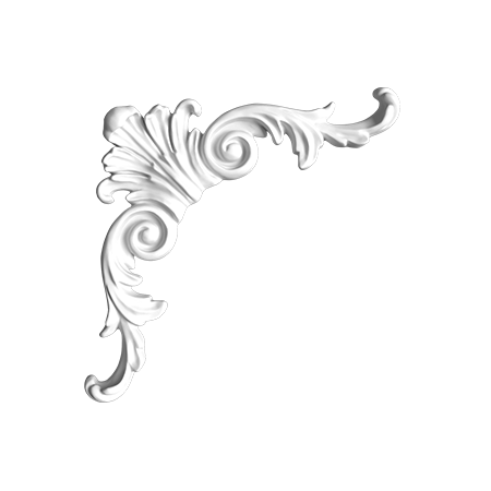 STILBY ornament ugao O1 od poliuretana, dekorativni ugaoni element za zid i plafon, dimenzija 180x180 mm