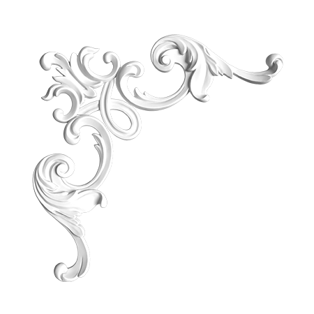 STILBY ornament ugao O2 poliuretan, dekorativni element za ravne zidne i plafonske površine, dimenzija 280x280 mm