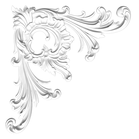 STILBY ornament ugao O5 od poliuretana, dekorativni ugao velikog formata za zid i plafon, dimenzija 390x380 mm