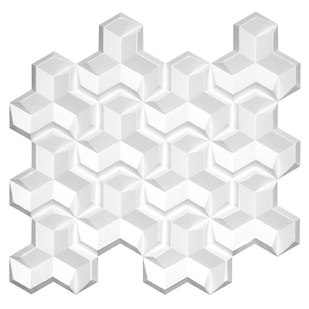 Stilby 3D zidni panel Bumerang EPS polistiren 485x507x21mm bela boja 3D geometrijski reljef