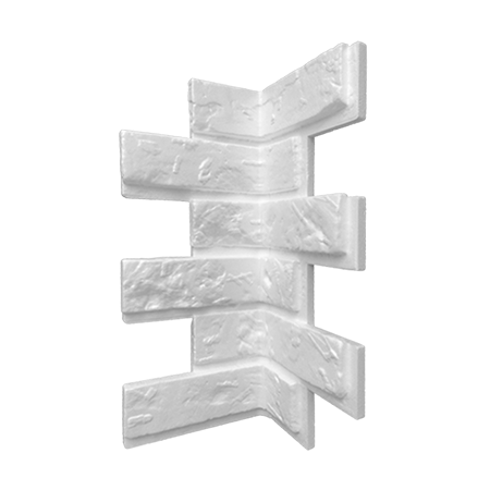Stilby unutrašnji ugao za staru ciglu EPS 446x384x25mm bela reljefna tekstura