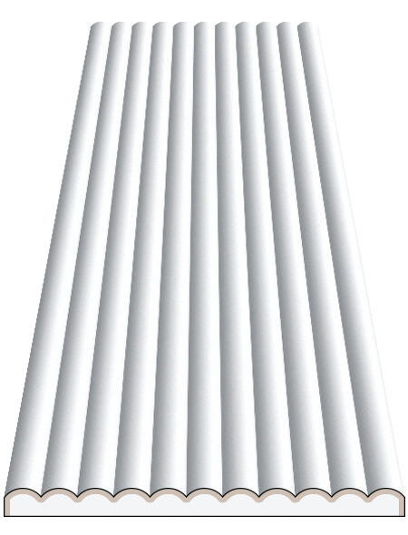 Stilby zidni panel Bends ekspandirani polistiren 333x23x1000mm bela polukružni reljef