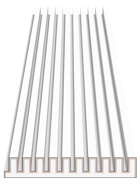 Stilby zidni panel RIBS M  ekspandirani polistiren 333x50x2800mm bela boja reljef sa vertikalnim rebrima.