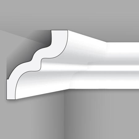 Stilby plafonska lajsna LX 105 stiropor 80x65x2000mm bela sa stepenastim talasastim reljefom