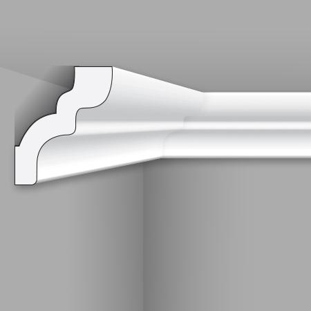 Stilby plafonska lajsna LX 52 stiropor 50x40x2000mm bela stepenasti dekorativni profil, klasičan asimetrični