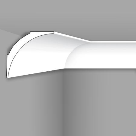 Stilby plafonska lajsna PURE 1 stiropor 40x40x2000mm bela glatka, tek vidljivim spojem sa zidom i plafonom
