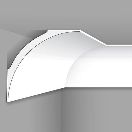 Stilby plafonska lajsna PURE 4 stiropor 100x100x2000mm bela glatka, tek vidljivim spojem sa zidom i plafonom