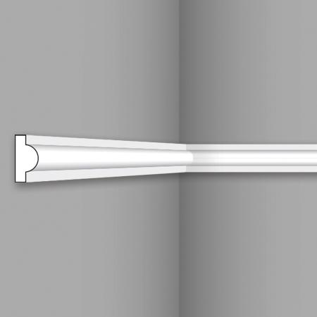 Stilby I 20 zidna lajsna tvrdi stiropor 20x10x2000mm bela profilisana sa polukružnim ispupčenjem.