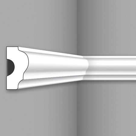 Stilby LX 42 zidna lajsna od tvrdog stiropora 40x15x2000mm bela sa klasičnim profilisanim asimetričnim reljefom